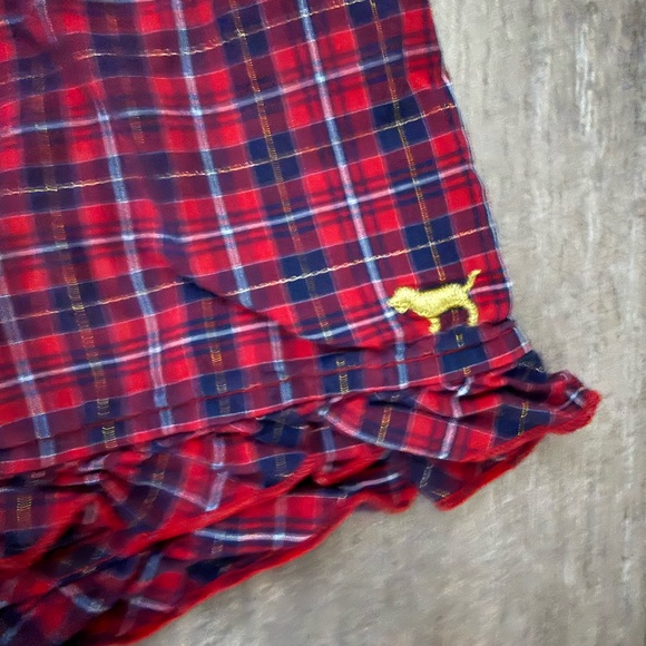 PINK Victoria Secret Red Plaid Ruffle Sleep Shorts - Picture 3 of 3